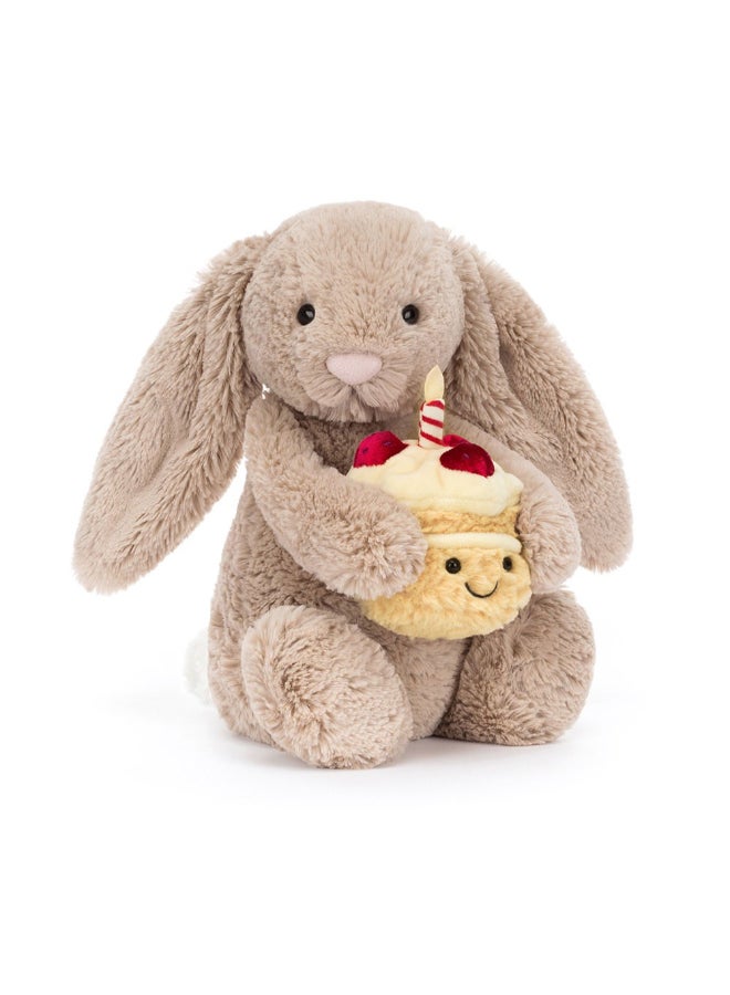 Jellycat أميزيبلز أرنب بيج خجول 'عيد الميلاد، لعبة محشوة ناعمة، هدية عيد الحب للأطفال والبالغين، مجموعة جليكات، 23 سم - Image 3